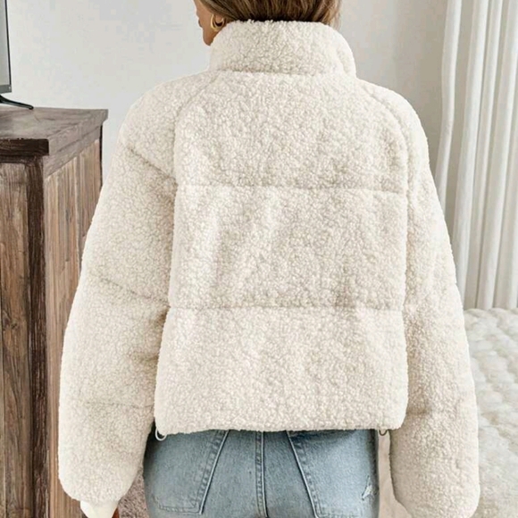 Women' S Solid Color Raglan Sleeve Long Sleeve Pocket Zip Front Short - Picture 3 of 3